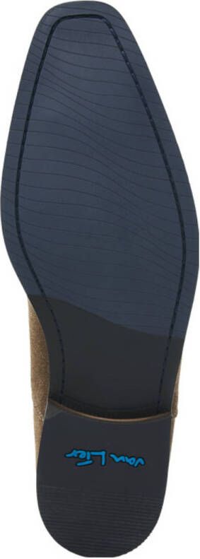 Van Lier suède veterschoenen cognac