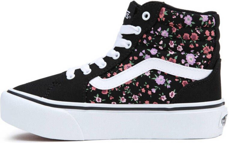 VANS Filmore Hi Platform Animal sneakers met bloemenprint zwart wit