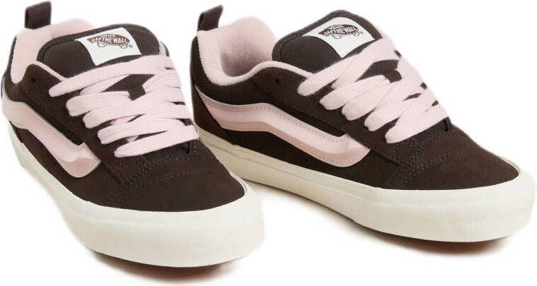 VANS KNU Skool sneakers donkerbruin lichtroze