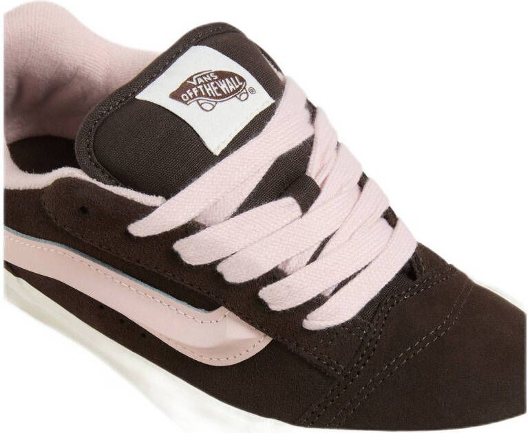 VANS KNU Skool sneakers donkerbruin lichtroze