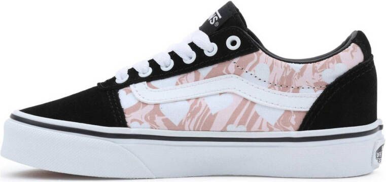 VANS Ward Marble Hearts sneakers roze zwart wit