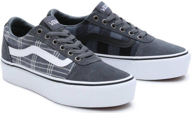 VANS Ward Plaid Platform sneakers grijs wit