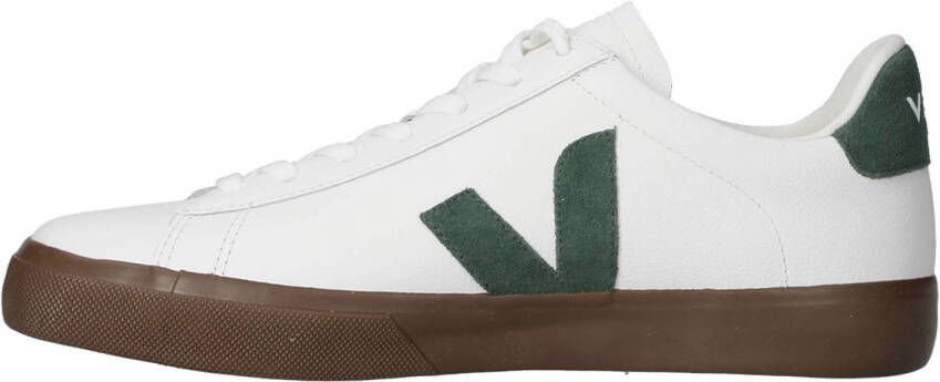 Veja Campo leren sneakers wit groen