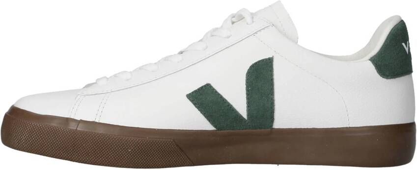 Veja Campo leren sneakers wit groen