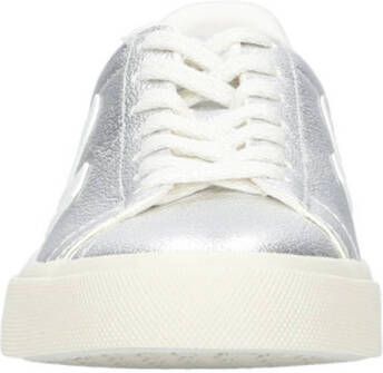 Veja Campo leren sneakers zilver