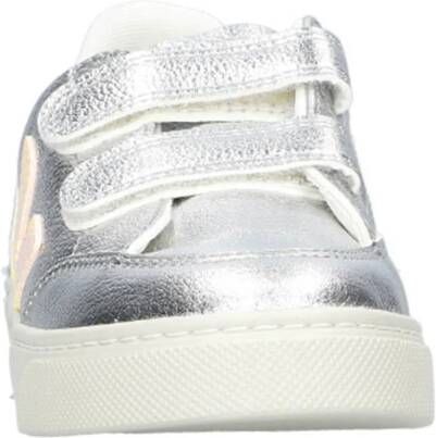Veja SMALL V-12 leren sneakers zilver