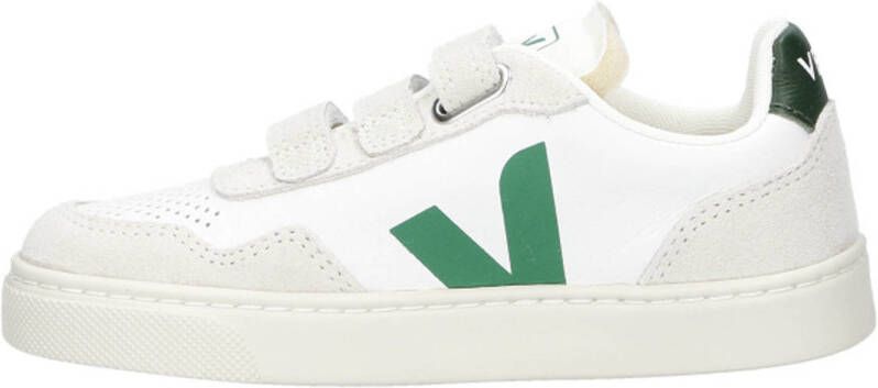 Veja Small V-90 leren sneakers wit groen