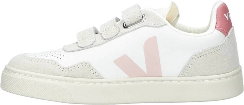 Veja Small V-90 leren sneakers wit roze