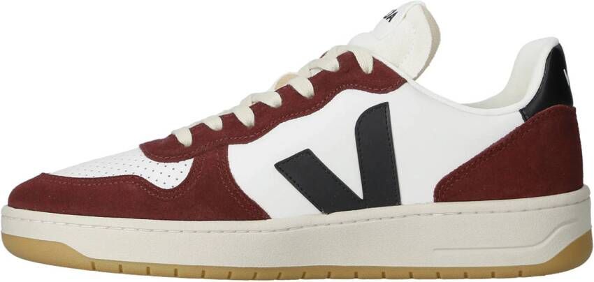 Veja V-10 leren sneakers rood wit