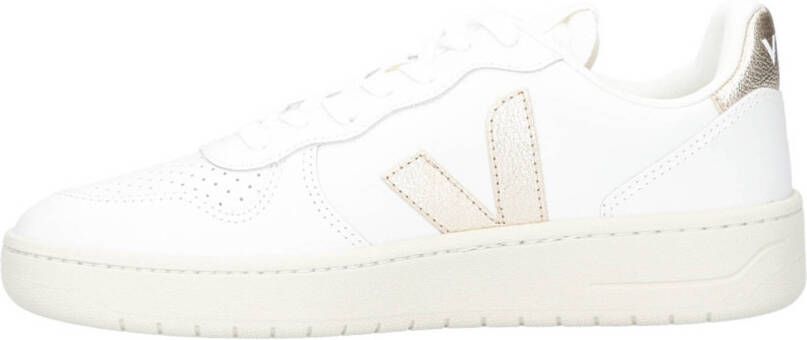 Veja V-10 leren sneakers wit goud