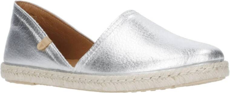 Verbenas Carmen Nucleo meal leren espadrilles zilver