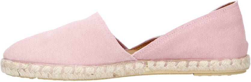 Verbenas Carmen Serraje leren espadrilles lichtroze