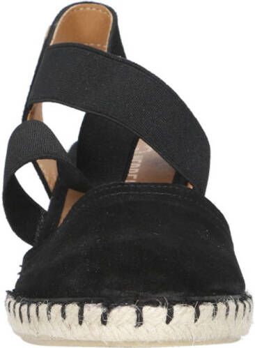 Verbenas Mila Serraje suède espadrilles zwart