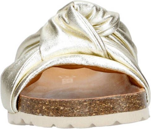 Verbenas Rocio leren slippers goud