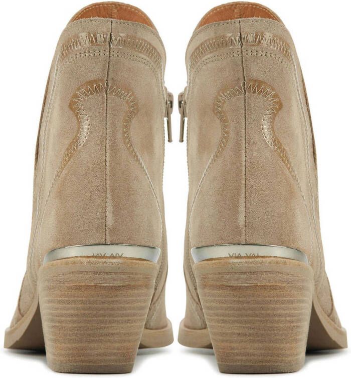 Via Vai 58144 Jil Split suède cowboylaarzen beige