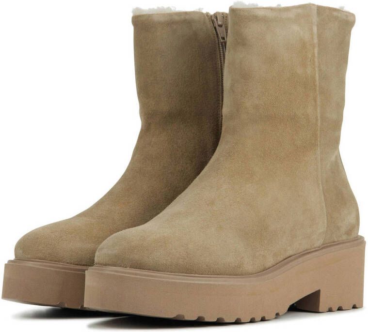 Via Vai Bobbi Mellow 59095 suède enkelboots beige