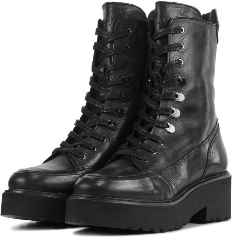 Via Vai leren veterboots zwart