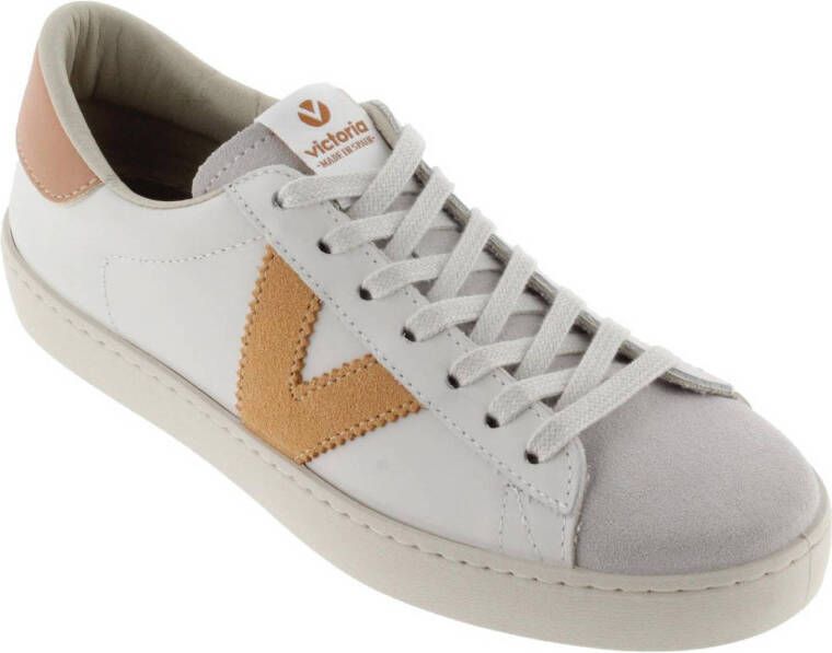 Victoria 1126142 leren sneakers wit oranje