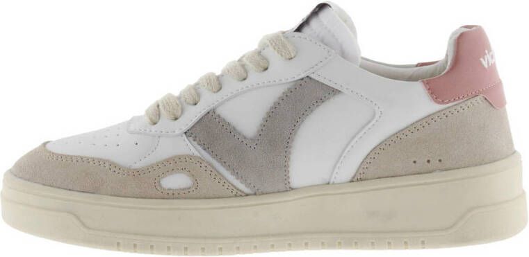 Victoria Leren sneakers met gespleten lederen effect White Dames