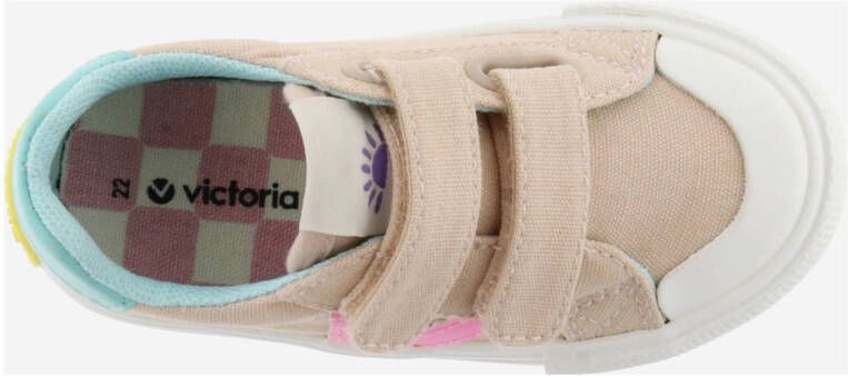 Victoria Tribu Tiras Lona sneaqkers beige roze