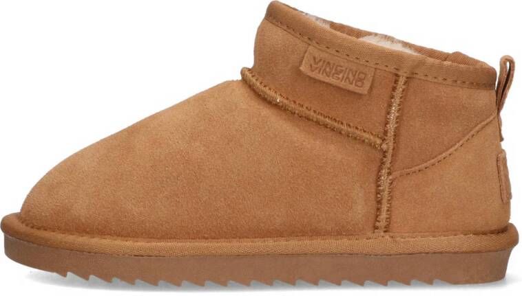 Vingino Ashley gevoerde suède enkelboots cognac