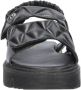 Vingino VIN825403-589 Meisjes Platte Sandalen Zwart Leer Klittenband - Thumbnail 3