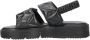 Vingino VIN825403-589 Meisjes Platte Sandalen Zwart Leer Klittenband - Thumbnail 4