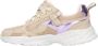 Vingino VIN825183-708 Meisjes Lage Sneakers Grijs Paars Leer Veters - Thumbnail 4