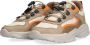 Vingino VIN825184-708 Jongens Lage Sneakers Bruin Zwart Oranje Nubuck Veters - Thumbnail 3