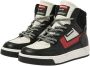 Vingino Duncan Mid Sneakers Leren Sneaker Jongens Zwart - Thumbnail 3