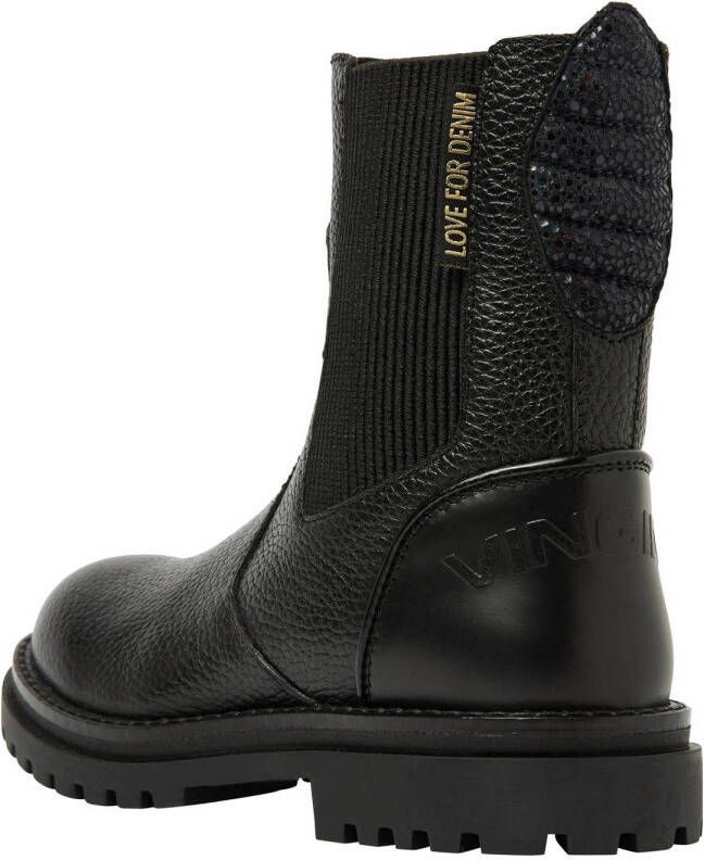 Vingino Kathy leren chelsea boots zwart