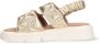 Vingino VIN825403-995 Meisjes Platte Sandalen Goud Leer Klittenband - Thumbnail 4