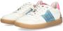 Vingino VIN825141-501 Meisjes Lage Sneakers Wit Roze Blauw Leer Veters - Thumbnail 4