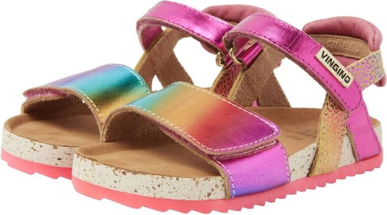 Vingino Naomi leren sandalen roze multi