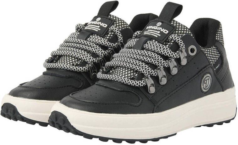 Vingino Owen chunky leren sneakers zwart