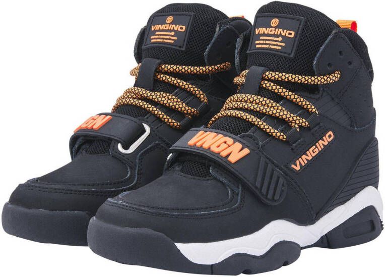 Vingino Raoul Mid leren sneakers zwart