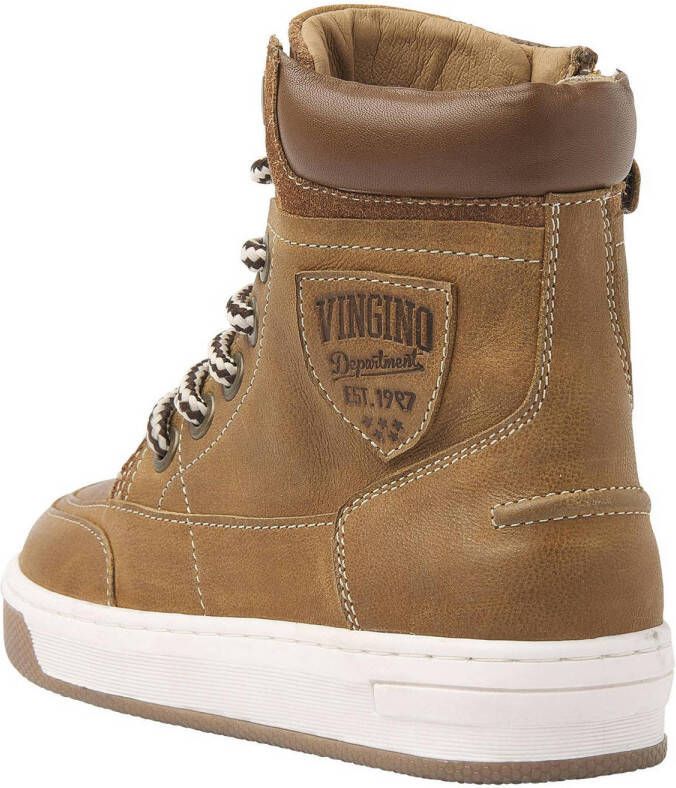 Vingino Sil XHI leren veterboots camel