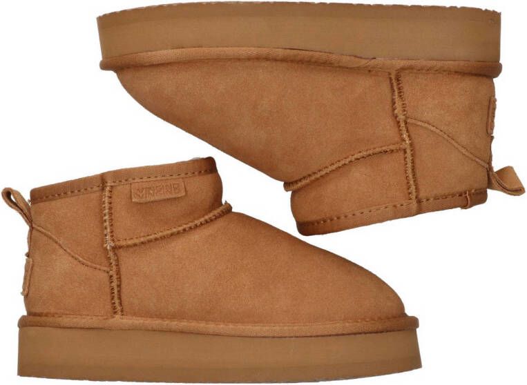 Vingino Sofia Low gevoerde suède enkelboots cognac