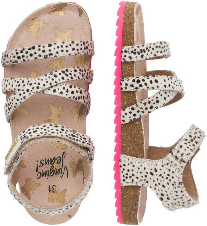 Vingino Vikki leren sandalen wit zwart