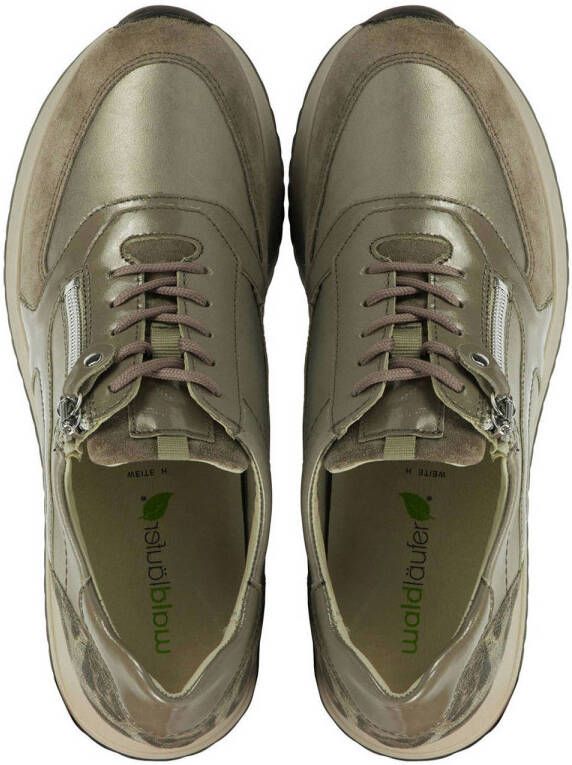 Waldlaufer 752004 comfort leren sneakers taupe