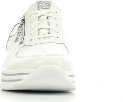 Waldlaufer 758009 comfort leren sneakers wit zilver