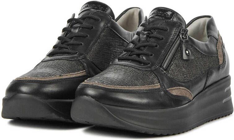 Waldlaufer Comfort leren sneakers zwart