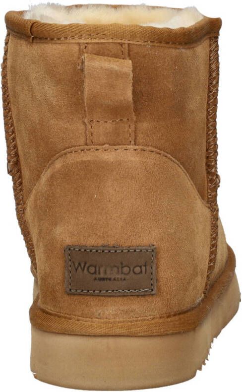 Warmbat Australia gevoerde suède enkelboots cognac