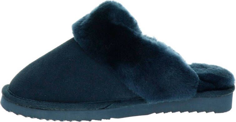 Warmbat Australia suède pantoffels donkerblauw