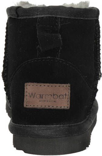 Warmbat Australia Wallaby gevoerde suède enkelboots zwart