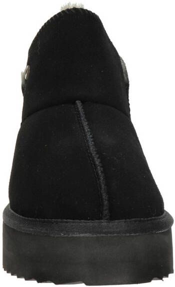 Warmbat Australia Willow Plateau suède pantoffels zwart