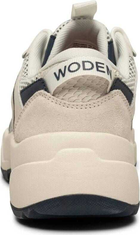 Woden chunky leren sneakers donkerblauw wit