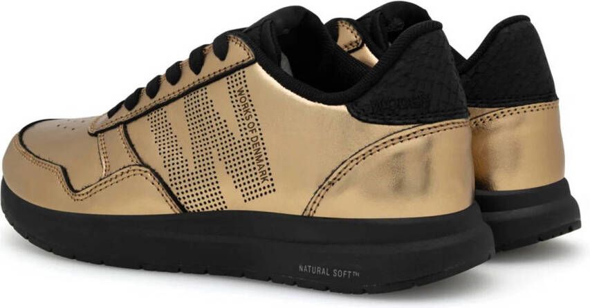 Woden Nicoline Metallic leren sneakers goud