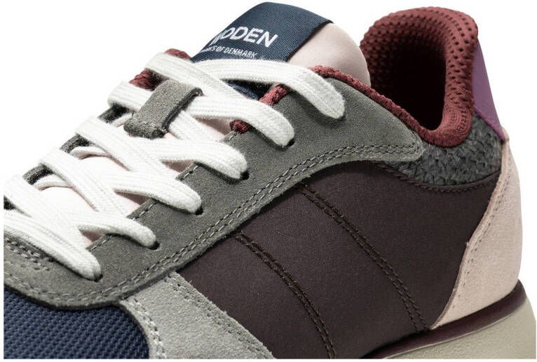 Woden Ronja suède sneakers groen grijs beige