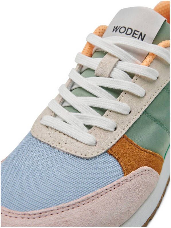 Woden Ronja suède sneakers mintgroen roze